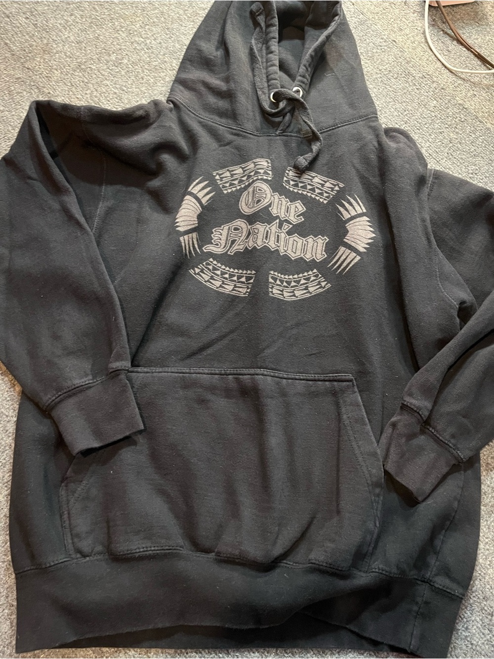 One Nation Black Graphic Hoodie - Men's Pullover